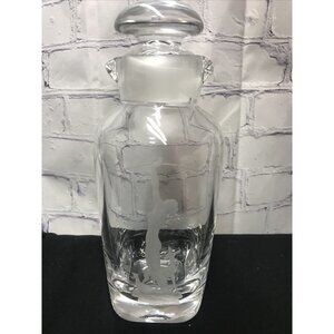 Heavy Orrefors Crystal Decanter w Stopper Etched Goddess Diana Engraved Clear